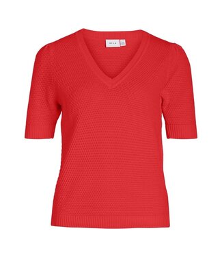 VILA T-shirt DALO V-NECK Vila POPPY RED