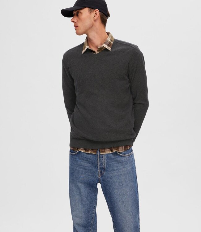 SELECTED HOMME Pull BERG V- NECK Selected Homme (NOOS) ANTRACIT