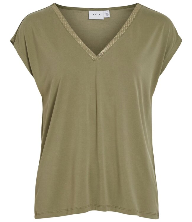 VILA T-shirt MODALA Vila OIL GREEN