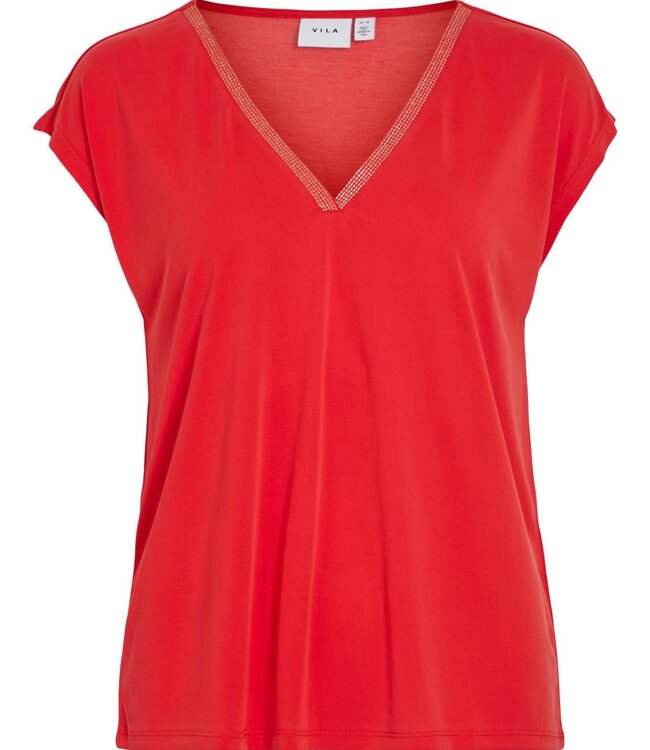 VILA T-shirt MODALA Vila POPPY RED