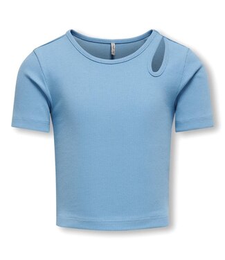 ONLY KIDS MEISJES T-shirt NESSA Only Kids Girls BLISSFUL BLUE SHOULDER CUT OUT