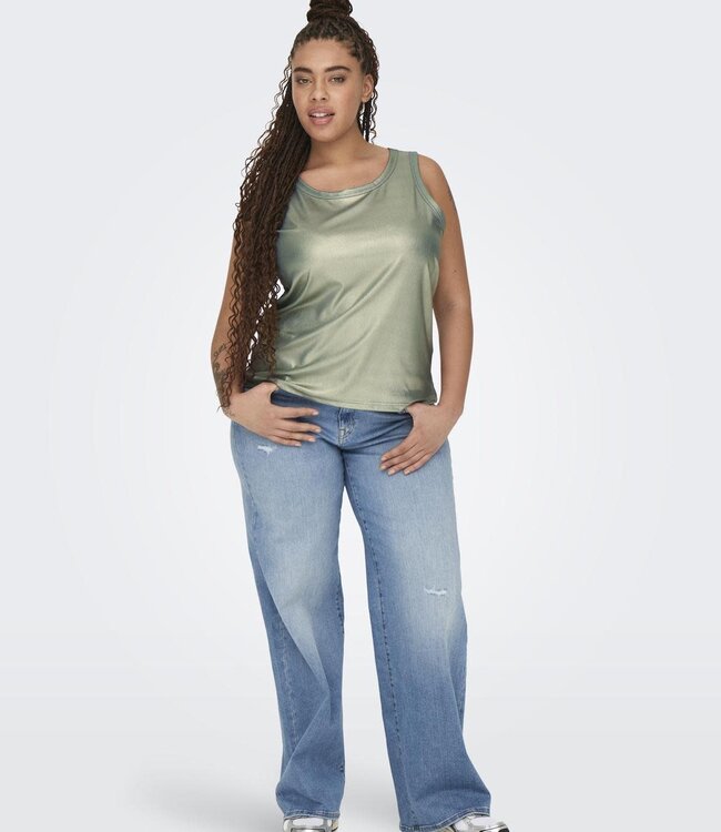 ONLY CARMAKOMA Top SOL GLITTER RIB Carmakoma HEDGE GREEN