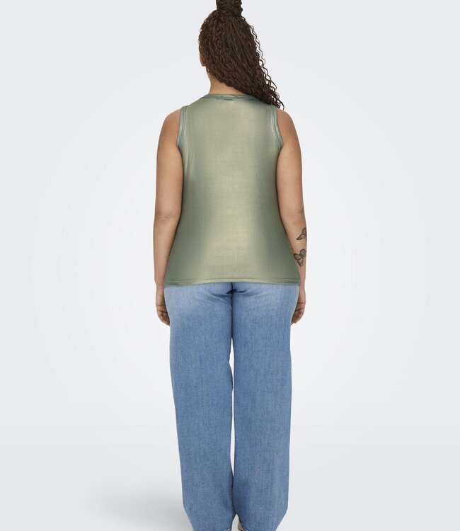 ONLY CARMAKOMA Top SOL GLITTER RIB Carmakoma HEDGE GREEN