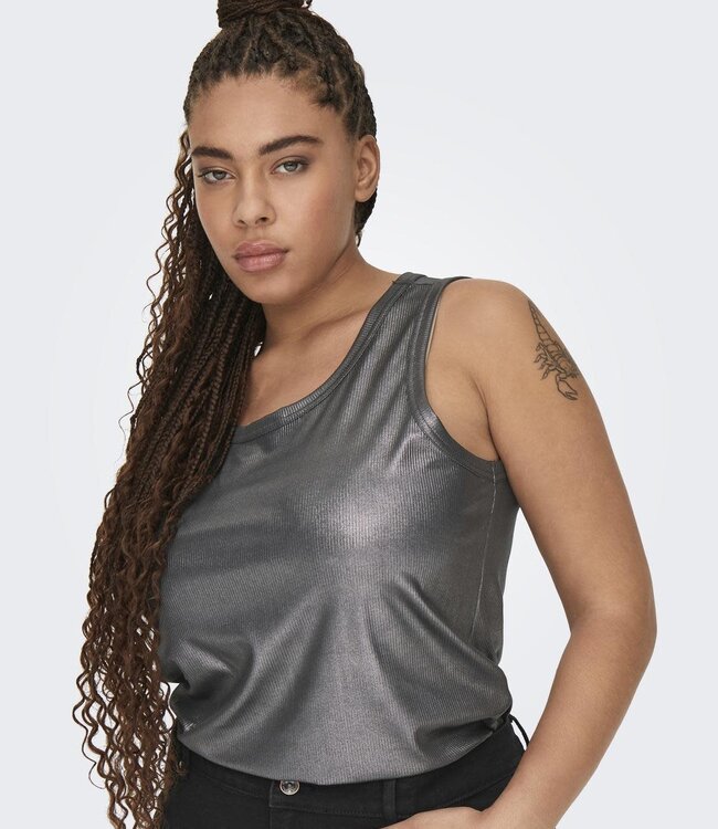 ONLY CARMAKOMA Top SOL GLITTER RIB Carmakoma PHANTOM