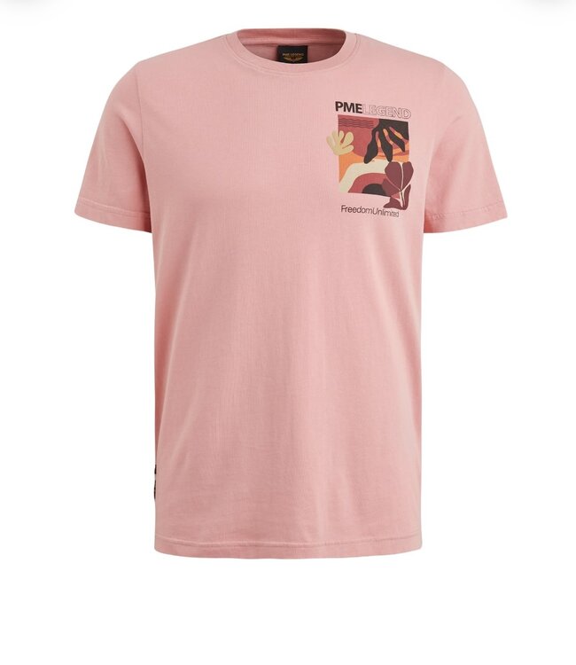 PME LEGEND T-Shirt PME LEGEND R-Neck Jersey BACK PRINT PLAY BLUSH