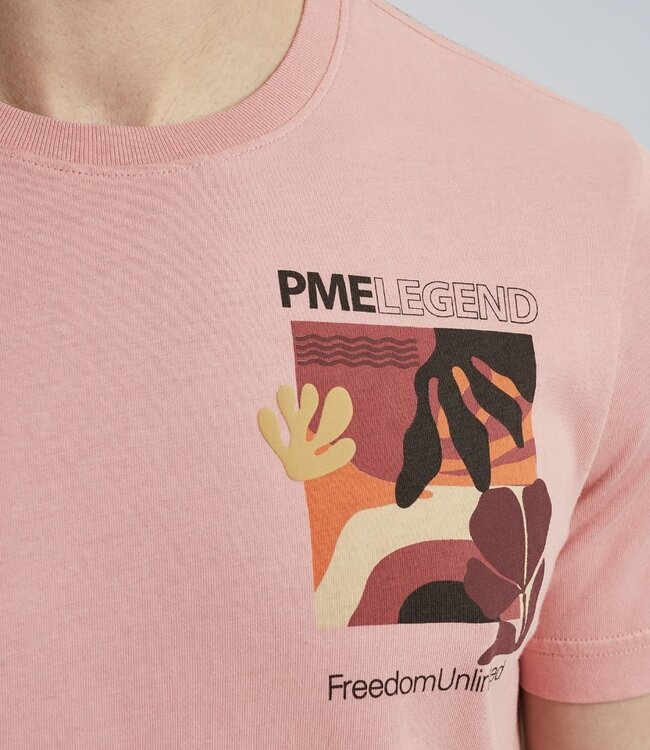 PME LEGEND T-Shirt PME LEGEND R-Neck Jersey BACK PRINT PLAY BLUSH