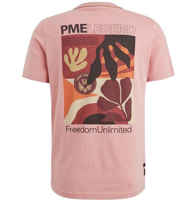 PME LEGEND T-Shirt PME LEGEND R-Neck Jersey BACK PRINT PLAY BLUSH
