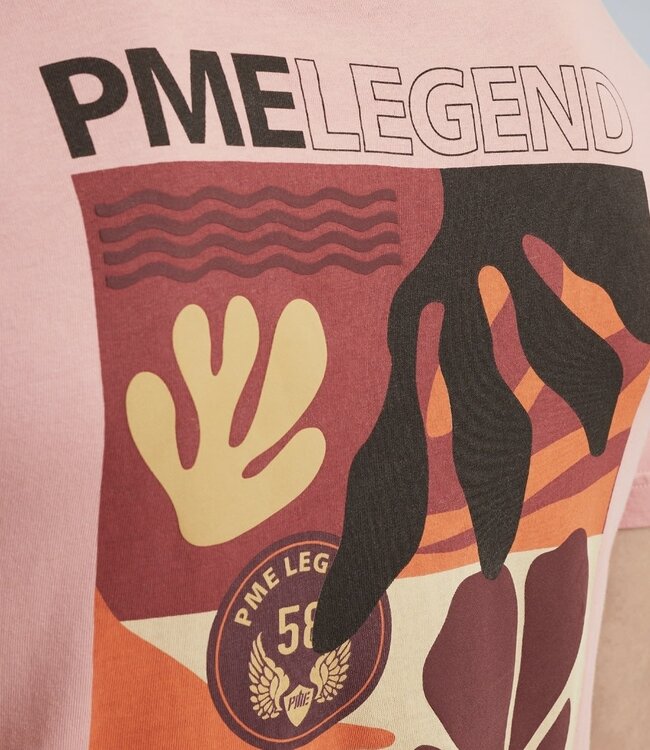 PME LEGEND T-Shirt PME LEGEND R-Neck Jersey BACK PRINT PLAY BLUSH