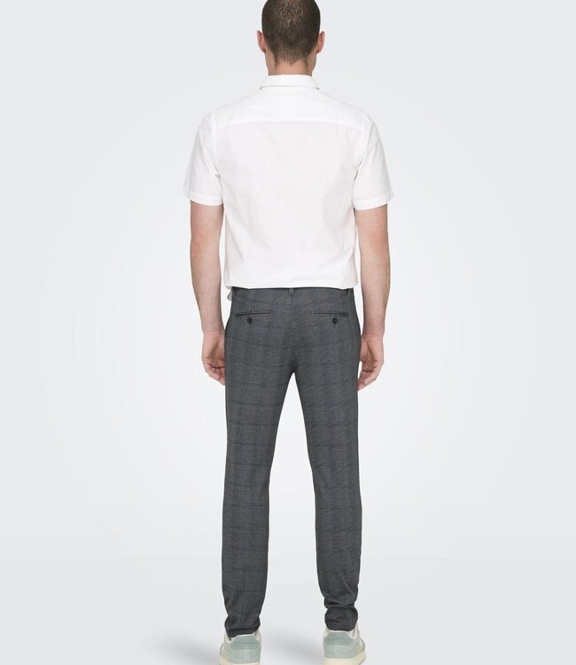 ONLY & SONS Broek MARK CHECK 020919  Only & Sons DRESS BLUE