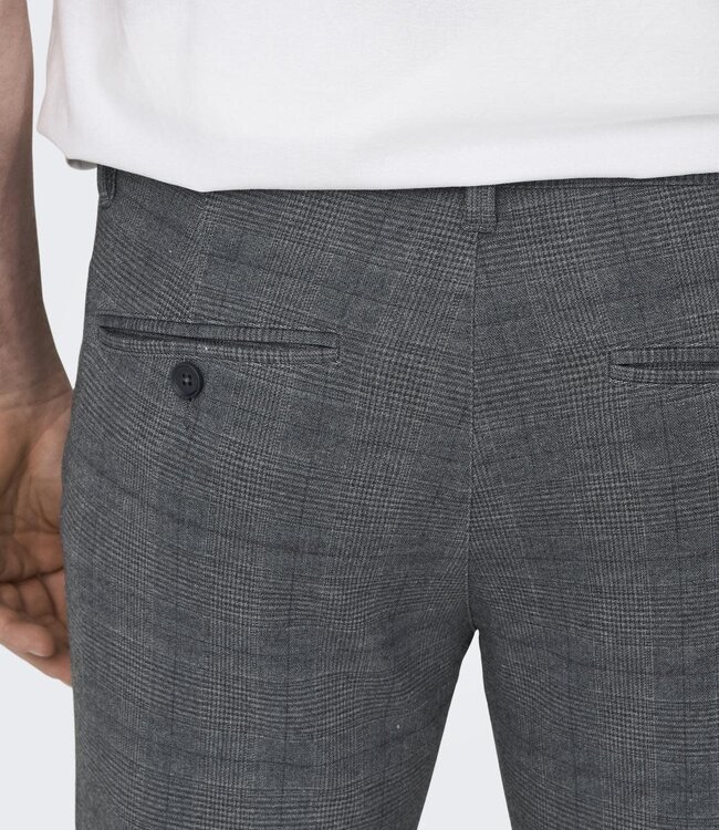 ONLY & SONS Broek MARK CHECK 020919  Only & Sons DRESS BLUE