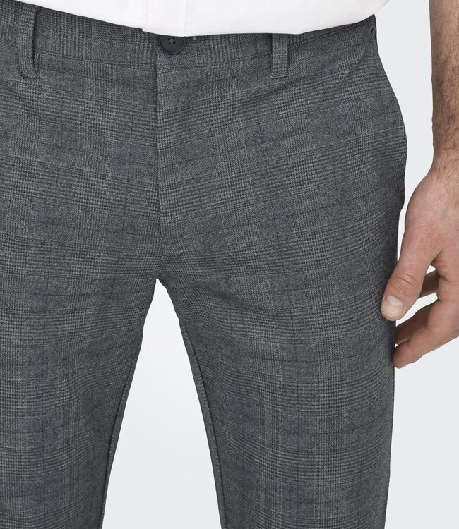 ONLY & SONS Broek MARK CHECK 020919  Only & Sons DRESS BLUE