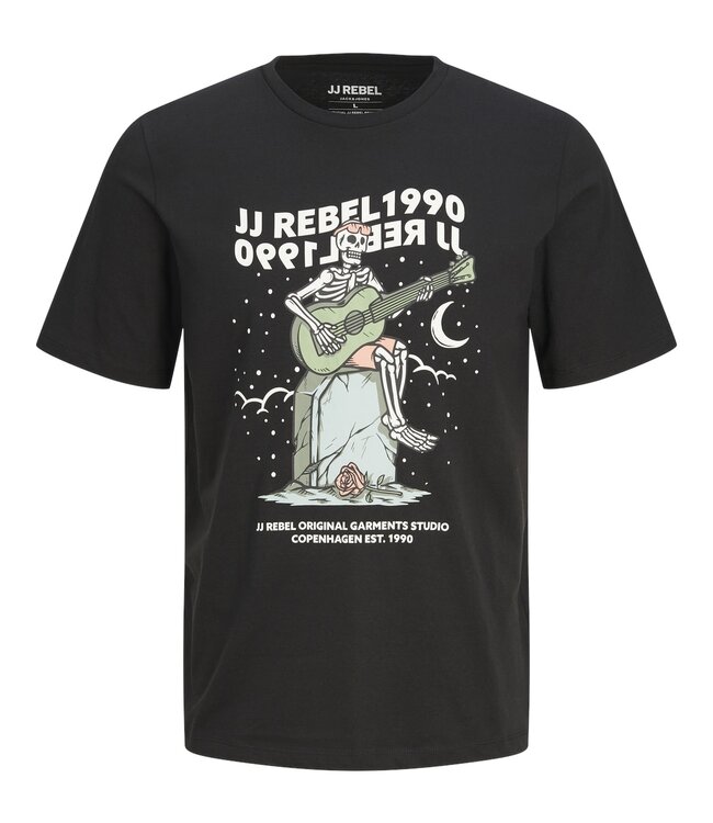 JJ REBEL T-Shirt SKULL REBEL BLACK