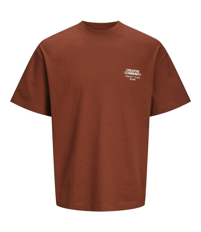 JACK & JONES KIDS T-Shirt ORNOHO BACK PRINT JACK & JONES BRANDY BROWN