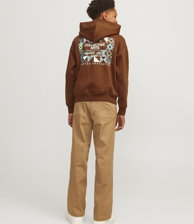JACK & JONES KIDS Hoodie  ORNOHO BACK PRINT JACK & JONES BRANDY BROWN