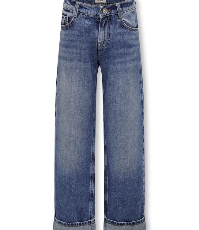 ONLY KIDS MEISJES Broek Jeans HOPE LOOSE WIDE FOLD UP Only Kids MEDIUM BLUE