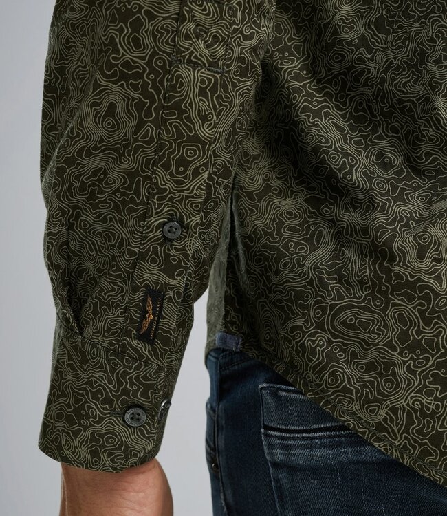 PME LEGEND Hemd PME LEGEND Print on POPLIN STRETCH ROSIN