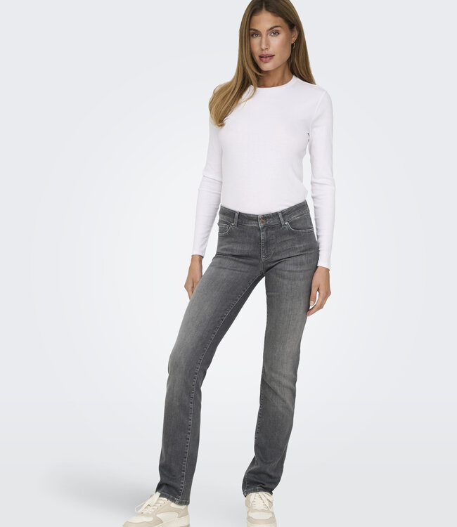 ONLY Broek Jeans ALICIA STRAIGHT Only Dames MEDIUM GREY DENIM