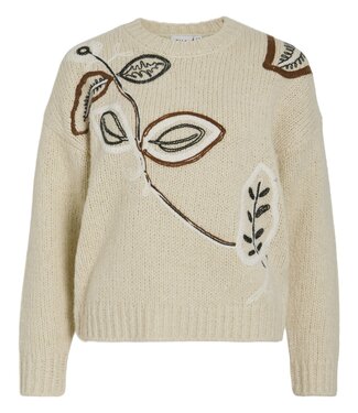 VILA Pull BRIDA EMBROIDERY VILA RUBBER EN WHITE