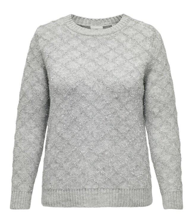 ONLY CARMAKOMA Pull ALBA GLITTER CARMAKOMA SILVER GREY