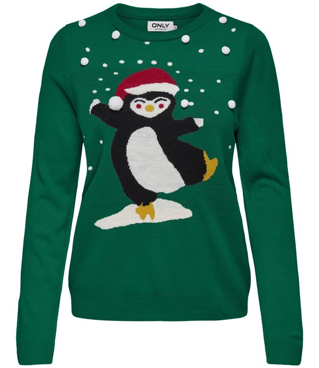 ONLY Pull X-MAS  ONLY  GREEN POM POM PENGUIN