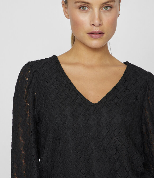 VILA Blouse FERYA V-NECK VILA BLACK BEAUTY
