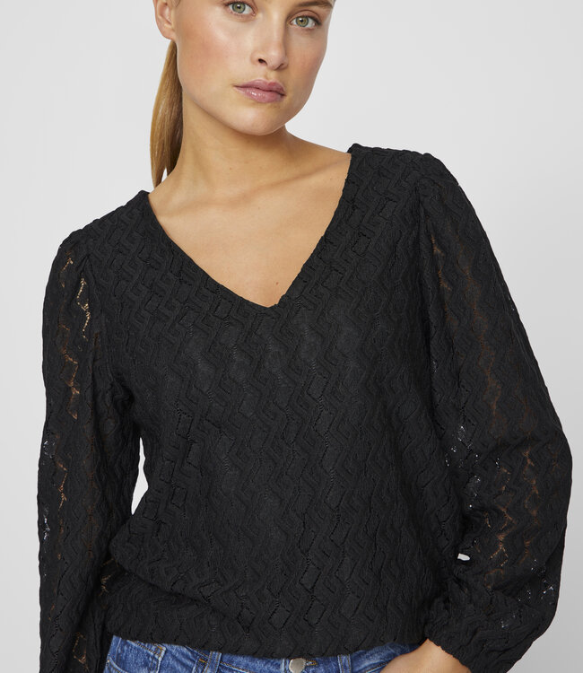 VILA Blouse FERYA V-NECK VILA BLACK BEAUTY