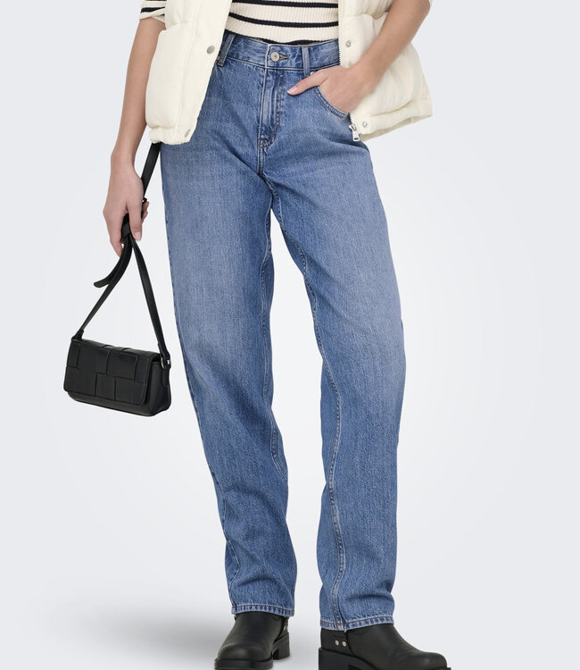 ONLY Broek Jeans LUMI MOM ONLY MEDIUM BLEU DENIM