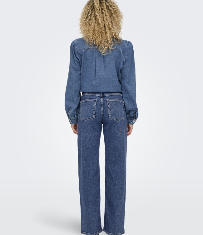 ONLY Broek Jeans JUICY WIDE POCKET  ONLY DARK MEDIUM BLUE DENIM