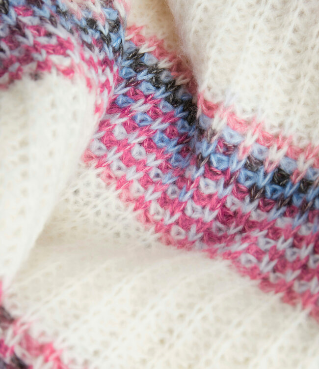 JJXX Pull SIMONE JJXX VANILLA ICE/FUSHIA RED SPACE