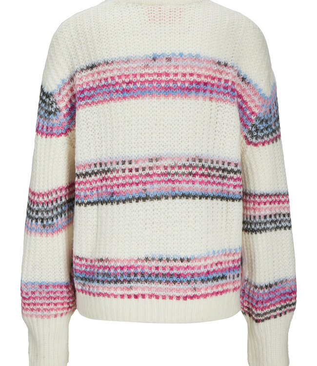 JJXX Pull SIMONE JJXX VANILLA ICE/FUSHIA RED SPACE
