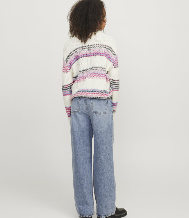 JJXX Pull SIMONE JJXX VANILLA ICE/FUSHIA RED SPACE