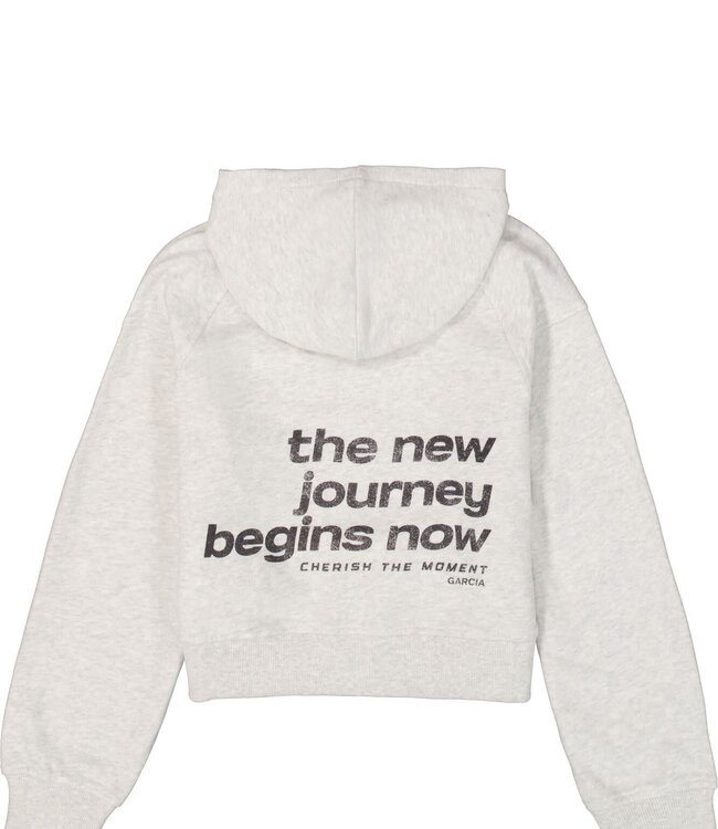 GARCIA Hoodie CARDIGAN CHERISH THE MOMENT GARCIA GREY