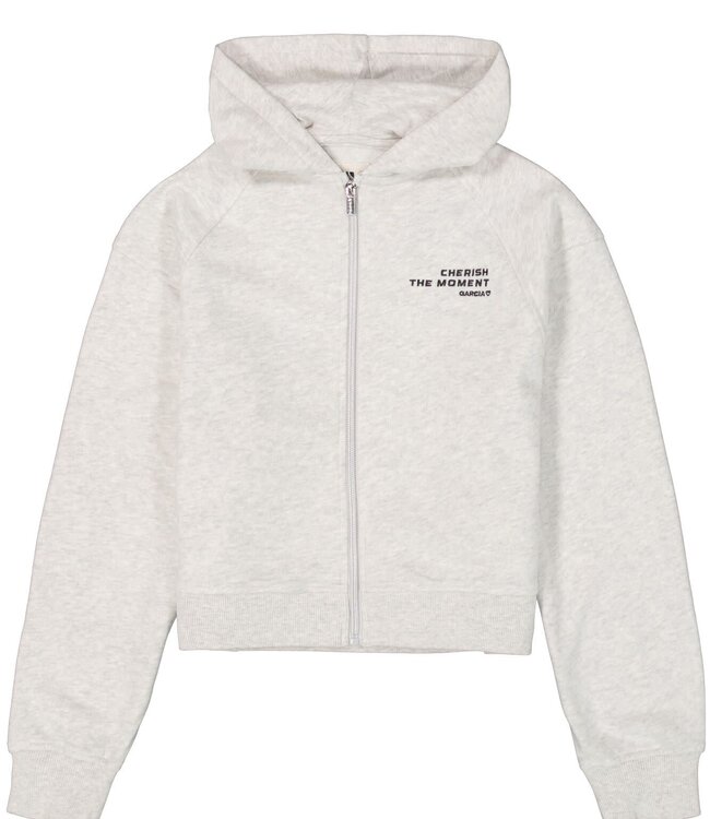 GARCIA Hoodie CARDIGAN CHERISH THE MOMENT GARCIA GREY