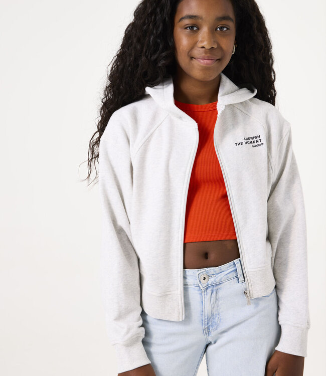 GARCIA Hoodie CARDIGAN CHERISH THE MOMENT GARCIA GREY