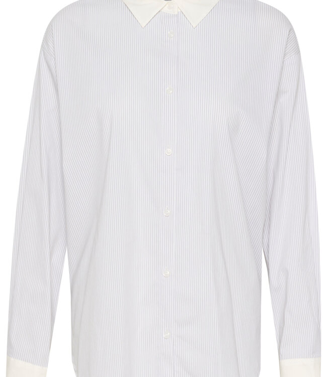 KAFFE Hemd SUSSANNA KAFFE WHITE/GREY STRIPE