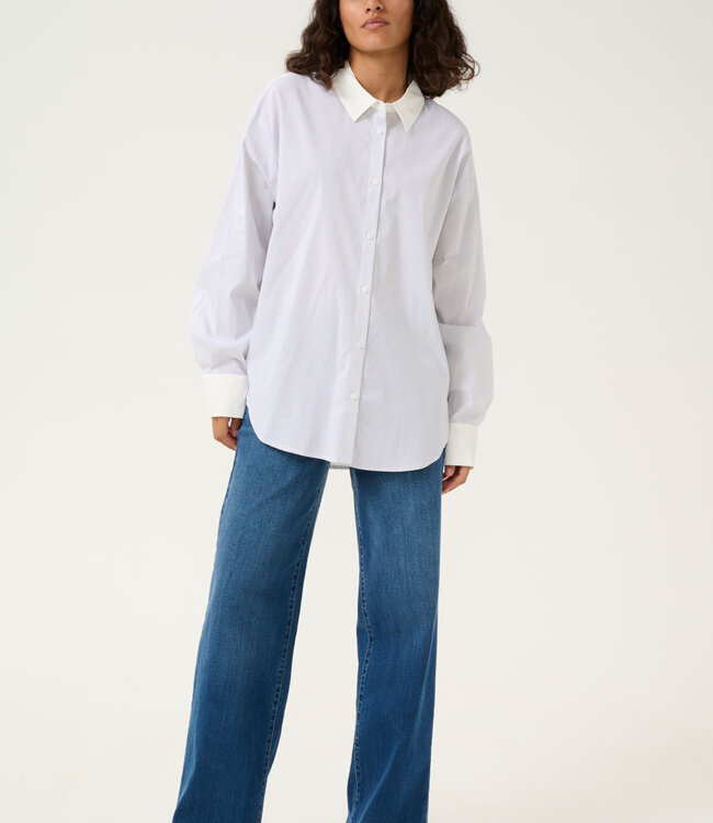 KAFFE Hemd SUSSANNA KAFFE WHITE/GREY STRIPE