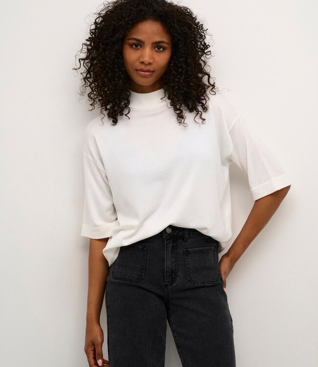 KAFFE Pull LIZZA TURTLENECK KAFFE CHALK WHITE