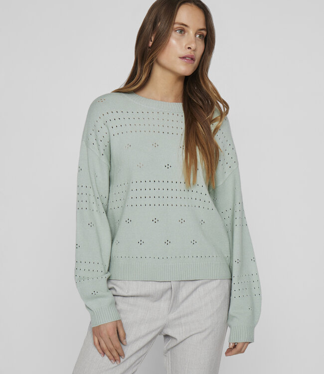 VILA Pull RIL O-NECK POINTELLE  Vila SILT GREEN