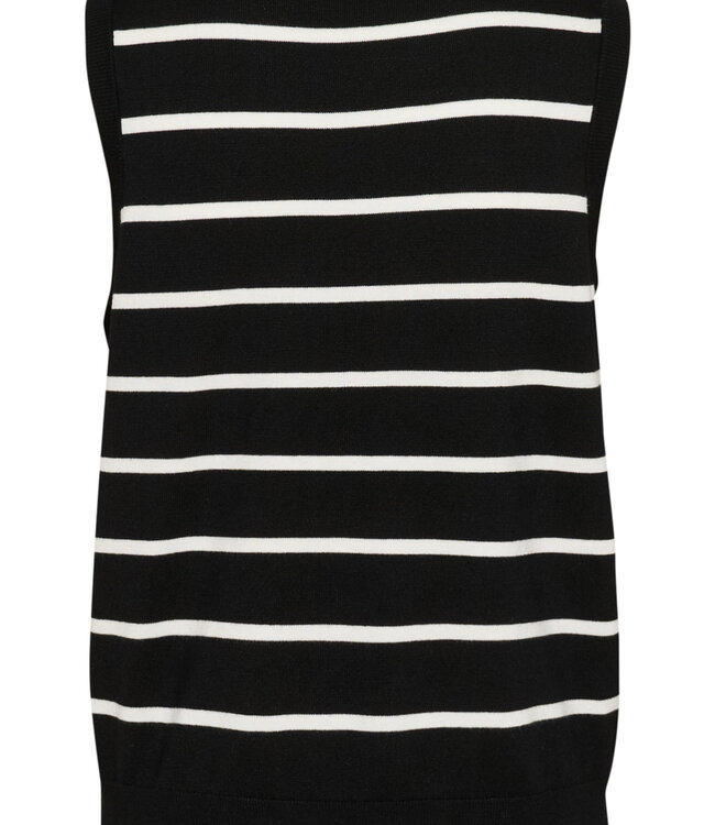 KAFFE Top LIZZA STRIPED KAFFE BLACK CHALK