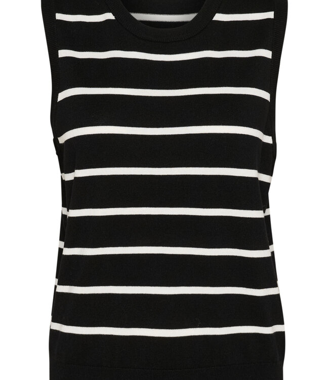 KAFFE Top LIZZA STRIPED KAFFE BLACK CHALK