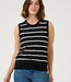 KAFFE Top LIZZA STRIPED KAFFE BLACK CHALK