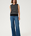 KAFFE Top LIZZA STRIPED KAFFE BLACK CHALK