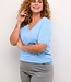 KAFFE CURVE Pull LIZZY V-NECK KAFFE CURVE SOFT CHAMBRAY