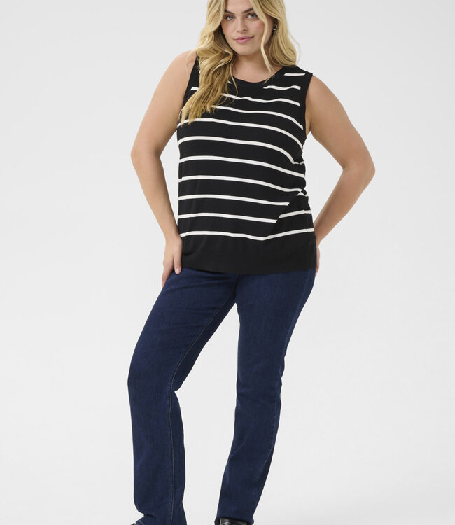 KAFFE CURVE Top LIZZY STRIPED KAFFE CURVE BLACK CHALK