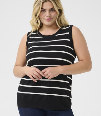 KAFFE CURVE Top LIZZY STRIPED KAFFE CURVE BLACK CHALK