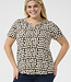 KAFFE CURVE Blouse MELLA KAFFE CURVE BLACK SAND GRAPHIC