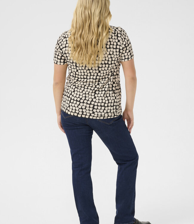 KAFFE CURVE Blouse MELLA KAFFE CURVE BLACK SAND GRAPHIC