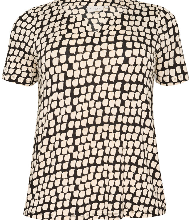 KAFFE CURVE Blouse MELLA KAFFE CURVE BLACK SAND GRAPHIC