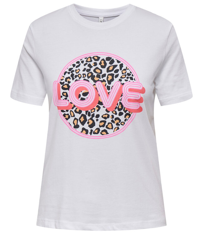 ONLY T-Shirt ARIYA LIFE ONLY WHITE LOVE
