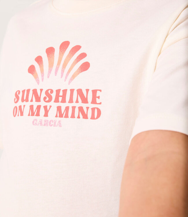 GARCIA T-Shirt SUNSHINE ON MY MIND GARCIA GIRLS MINI WHITE